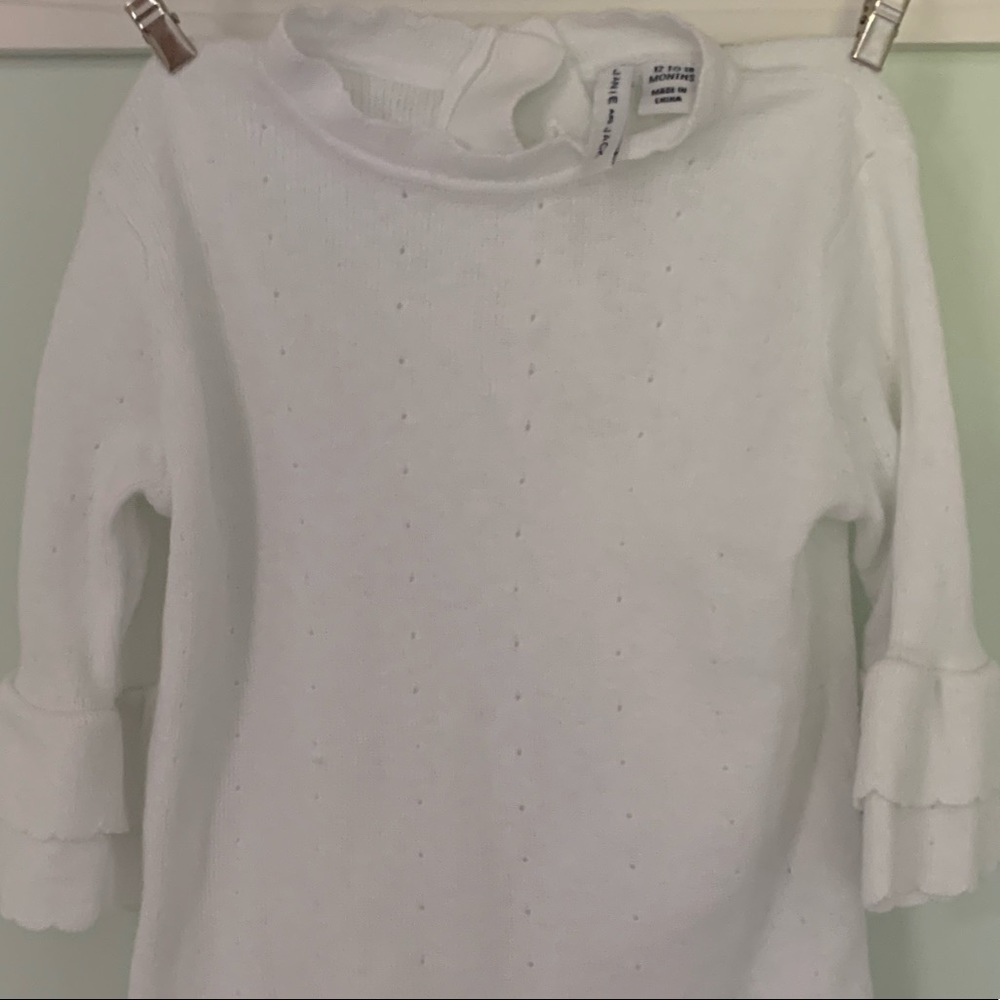 Janie and Jack white sweater 12-18 m